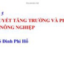 Bài giảng Kinh tế phát triển: Chương 5 - PGS .TS Đinh Phi Hổ