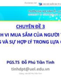 Bài giảng Chuyên đề 3: Hành vi mua sắm của người tiêu dùng và sự hợp lý trong lựa chọn - PGS.TS Đỗ Phú Trần Tình