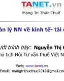 Bài giảng Quản lý NN về kinh tế - tài chính - Nguyễn Thị Cúc