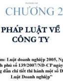 Bài giảng Pháp luật kinh doanh: Pháp luật về công ty