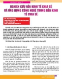 Nghiên cứu nền kinh tế chia sẻ và ứng dụng công nghệ trong nền kinh tế chia sẻ