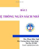 HỆ THỐNG NGÂN SÁCH NHÀ NƯỚC - KINH TẾ QUỐC DÂN