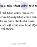 Bài giảng Lý luận hành chính nhà nước: Chương 3