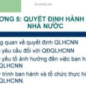 Bài giảng Lý luận hành chính nhà nước: Chương 5