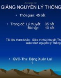 Bài giảng Nguyên lý thống kê - ThS. Đặng Xuân Lợi