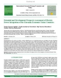 Potential and development prospects assessment of electric power integration of the eurasian economic Union countries