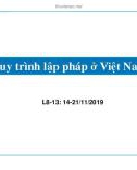 Bài giảng Luật và chính sách kinh tế - Bài 9: Quy trình lập pháp ở Việt Nam