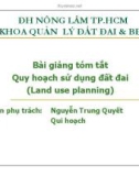 Bài giảng tóm tắt Quy hoạch sử dụng đất đai