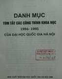 Danh mục các công trình nghiên cứu khoa học 1994-1995 của đại học Quốc gia Hà Nội