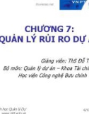 Bài giảng Quản lý dự án: Chương 7 - ThS. Đỗ Thị Lan Anh