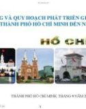 THỰC TRẠNG VÀ QUY HOẠCH PHÁT TRIỂN GIAO THÔNG VẬN TẢI THÀNH PHỐ HỒ CHÍ MINH ĐẾN 2020