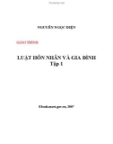 Giáo trình Luật hôn nhân và gia đình: Tập 1 - Nguyễn Ngọc Điện