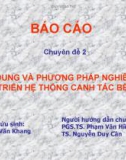 NỘI DUNG VÀ PHƯƠNG PHÁP NGHIÊN CỨU PHÁT TRIỂN HỆ THỐNG CANH TÁC BỀN VỮNG