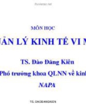 Bài giảng môn học Quản lý Kinh tế vi mô - TS. Đào Đăng Kiên