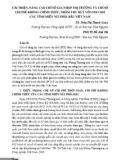 Cải thiện, nâng cao chỉ số gia nhập thị trường và chỉ số chi phí không chính thức, nhằm thu hút vốn FDI cho các tỉnh miền núi phía Bắc Việt Nam