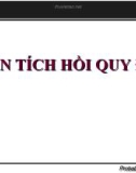 Bài giảng Phân tích số liệu - Bài 7: Phân tích hồi quy đơn