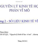 Bài giảng Nguyên lý kinh tế học vĩ mô: Chương 2 - Số liệu kinh tế vĩ mô