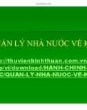 Bài giảng môn Quản lý Nhà nước về kinh tế