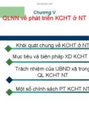 Bài giảng Quản lý nhà nước về nông nghiệp, nông thôn: Chương V - ThS. Nguyễn Thị Thanh Thủy