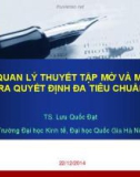 Bài giảng Tổng quan lý thuyết tập mờ và mô hình ra quyết định đa tiêu chuẩn