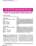 Các yếu tố cấu thành văn hóa pháp luật trong cơ quan hành chính nhà nước