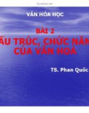 Bài giảng Quản lý Nhà nước về văn hóa - thông tin: Bài 2.3 - Cấu trúc, chức năng của văn hoá