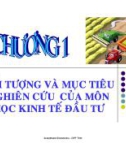 Mục tiêu học môn kinh tế đầu tư