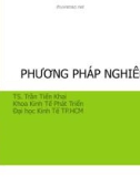 Bài giảng Phương pháp nghiên cứu kinh tế: Chương 3 - TS.TrầnTiếnKhai