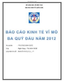 Báo cáo kinh tế vĩ mô ba quý đầu năm 2012