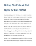 Những Phê Phán về Chủ Nghĩa Tư Bản