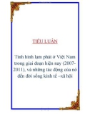 Tiểu luận: Tình hình lạm phát ở Việt Nam trong giai đoạn hiện nay (2007-2011), và những tác động của nó đến đời sống kinh tế –xã hội