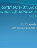 GIẢI QUYẾT DƯ THỪA LAO ĐỘNG TRONG LĨNH VỰC NÔNG NGHIỆP Ở VIỆT NAM