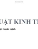 Bài giảng Luật kinh tế 1 - Chương 1: Khái quát chung về kinh doanh và chủ thể kinh doanh