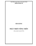 Bài giảng Phát triển nông thôn - ĐH Tây Nguyên