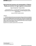 Thu hồi và bồi thường đất nông nghiệp ở Việt Nam - Thực trạng và giải pháp hoàn thiện các quy định pháp luật
