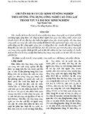 Chuyển dịch cơ cấu kinh tế nông nghiệp theo hướng ứng dụng công nghệ cao ở Đà Lạt thành tựu và bài học kinh nghiệm