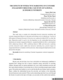 The effects of interactive marketing on customer engagement behavior: Case study of National Economics Univeristy