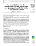 An investigation into the relationship between materialism and green purchase behavior in Vietnam and Taiwan