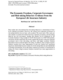 The economic freedom, corporate governance and risk-taking behavior: Evidence from the European life insurance industry