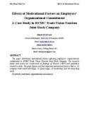 Effects of motivational factors on employees' organizational commitment a case study in HCMC trade union tourism joint stock company