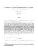 Low-carbon FDI in the manufacturing sector in Vietnam: A stable trend or only a temporary phenomenon