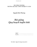 Bài giảng Quy hoạch tuyến tính: Phần 1 - Nguyễn Đức Phương