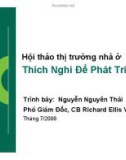 HỘI THÀO THỊ TRƯỜNG NHÀ Ở THÍCH NGHI ĐỂ PHÁT TRIỂN