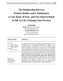 The relationship between website quality and E-satisfaction: A case study of four-and five-starred hotels in Hội An city of Quảng Nam province