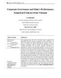 Corporate governance and firm's performance: Empirical evidence from Vietnam