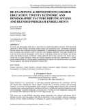 RE-EXAMINING & REPOSITIONING HIGHER EDUCATION: TWENTY ECONOMIC AND DEMOGRAPHIC FACTORS DRIVING ONLINE AND BLENDED PROGRAM ENROLLMENTS