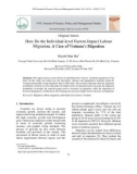 How do the individual level factors impact labour migration: A case of Vietnam's migration