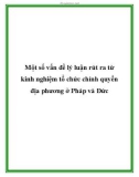 Một số vấn đề lý luận rút ra từ kinh nghiệm tổ chức chính quyền địa phương ở Pháp và Đức