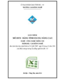 Giáo trình Bảng tính Excel nâng cao - Nghề: Công nghệ thông tin (Cao đẳng) - CĐ Kỹ Thuật Công Nghệ Bà Rịa-Vũng Tàu