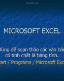 Bải giảng Tin học văn phòng - Phần 2: Microsoft Excel